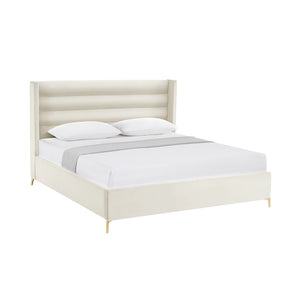 HomeRoots Black Velvet Upholstered Bed Frame - Luxurious Design with Sturdy Eucalyptus Wood for Ultimate Comfort Queen 544807