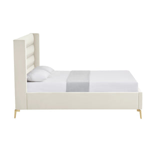HomeRoots Black Velvet Upholstered Bed Frame - Luxurious Design with Sturdy Eucalyptus Wood for Ultimate Comfort Queen 544807