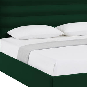 HomeRoots Black Velvet Upholstered Bed Frame - Luxurious Design with Sturdy Eucalyptus Wood for Ultimate Comfort King 544812