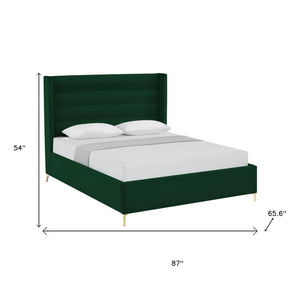 HomeRoots Black Velvet Upholstered Bed Frame - Luxurious Design with Sturdy Eucalyptus Wood for Ultimate Comfort Queen 544813