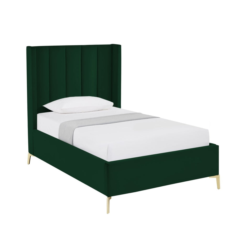 HomeRoots Black Velvet Upholstered Bed Frame - Chic, Durable Design for Modern Bedrooms with Sturdy Support Twin XL 544829