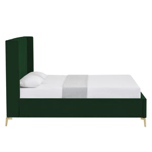 HomeRoots Black Velvet Upholstered Bed Frame - Chic, Durable Design for Modern Bedrooms with Sturdy Support Twin XL 544829