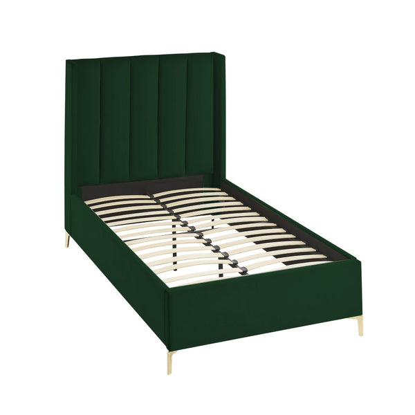 HomeRoots Black Velvet Upholstered Bed Frame - Chic, Durable Design for Modern Bedrooms with Sturdy Support Twin XL 544829