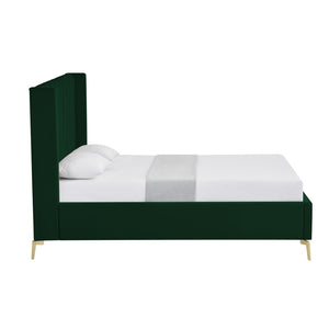 HomeRoots Black Velvet Upholstered Bed Frame - Chic, Durable Design for Modern Bedrooms with Sturdy Support King 544830
