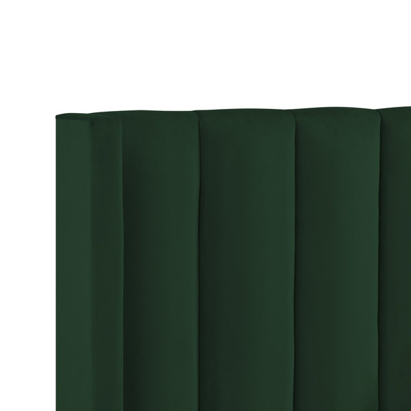 HomeRoots Black Velvet Upholstered Bed Frame - Chic, Durable Design for Modern Bedrooms with Sturdy Support King 544830