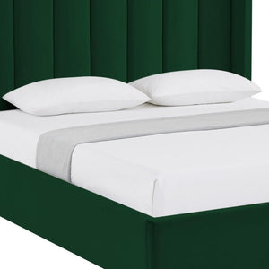 HomeRoots Black Velvet Upholstered Bed Frame - Chic, Durable Design for Modern Bedrooms with Sturdy Support Queen 544831