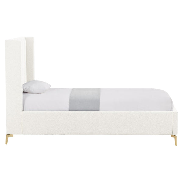 HomeRoots Beige Tufted Linen Upholstered Twin Bed Frame – Modern Elegance, Durable Construction & Cozy Design 544832