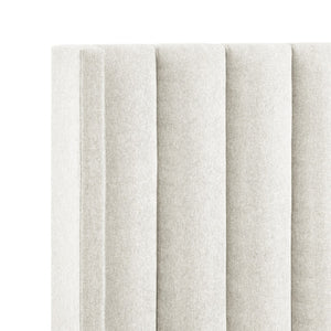 HomeRoots Beige Tufted Linen Upholstered Queen Bed Frame - Elegant Design with Durable Structure & Comfort 544834