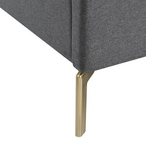 HomeRoots Gray Linen Upholstered Bed Frame - Modern Design with Sturdy Eucalyptus Wood, Perfect for Cozy Bedrooms King 544836