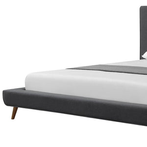 HomeRoots Charcoal Linen Upholstered King Bed Frame - Modern Comfort & Timeless Elegance for Every Bedroom 544838