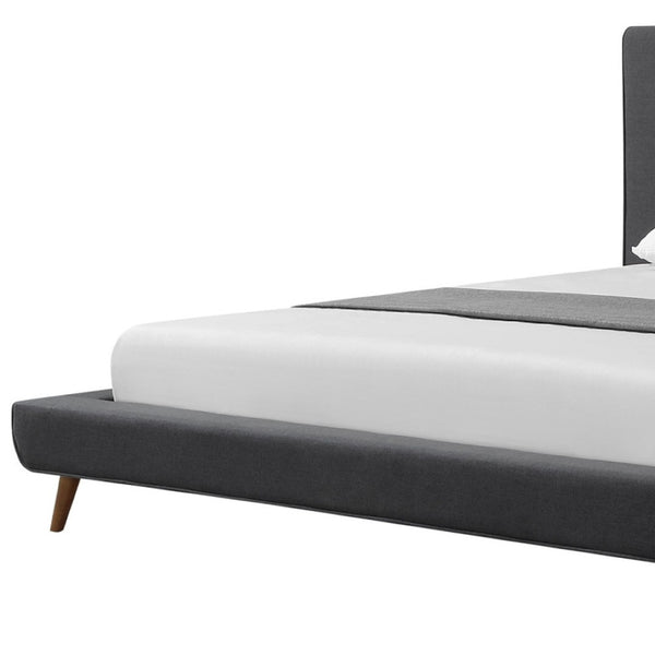 HomeRoots Charcoal Linen Upholstered King Bed Frame - Modern Comfort & Timeless Elegance for Every Bedroom 544838