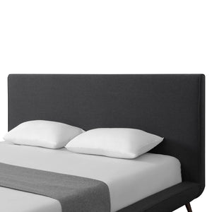 HomeRoots Charcoal Linen Upholstered King Bed Frame - Modern Comfort & Timeless Elegance for Every Bedroom 544838