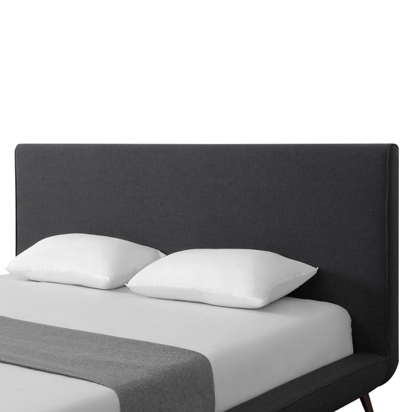 HomeRoots Charcoal Linen Upholstered King Bed Frame - Modern Comfort & Timeless Elegance for Every Bedroom 544838