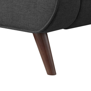 Homeroots Charcoal Solid Wood Twin Upholstered Linen Bed Charcoal Linen 544840