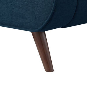 Homeroots Denim Blue Solid Wood King Upholstered Linen Bed Denim Linen 544841