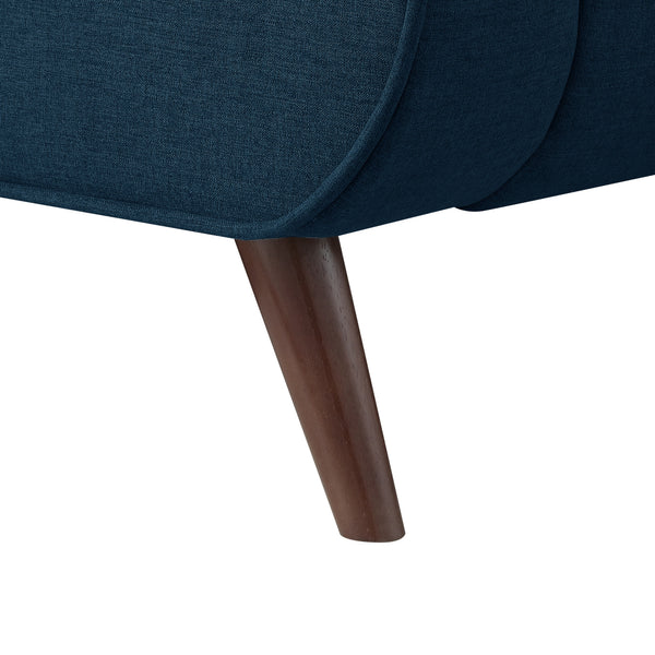 Homeroots Denim Blue Solid Wood King Upholstered Linen Bed Denim Linen 544841