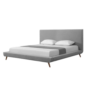 HomeRoots Gray Linen Upholstered King Bed Frame - Modern Platform Design for Stylish Comfort & Durability 544844