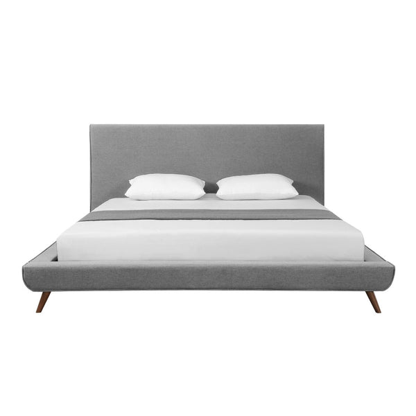 HomeRoots Gray Linen Upholstered King Bed Frame - Modern Platform Design for Stylish Comfort & Durability 544844