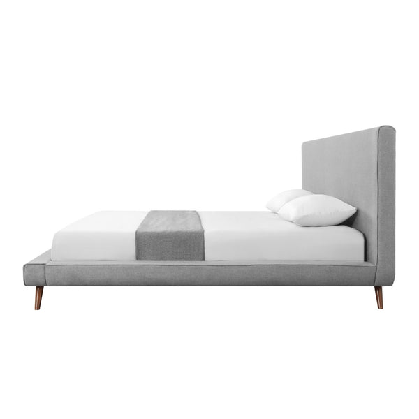 HomeRoots Gray Linen Upholstered King Bed Frame - Modern Platform Design for Stylish Comfort & Durability 544844