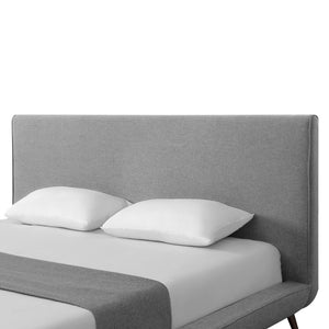 HomeRoots Gray Linen Upholstered King Bed Frame - Modern Platform Design for Stylish Comfort & Durability 544844