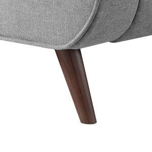 HomeRoots Gray Linen Upholstered Queen Bed Frame - Mid-Century Modern Design, Soft Comfort, No Box Spring Needed 544845