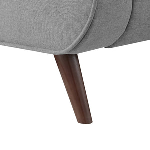 Homeroots Gray Solid Wood Twin Upholstered Linen Bed Grey Linen 544846