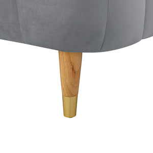 Homeroots Gray Solid Wood King Tufted Upholstered Velvet Bed Frame Grey Velvet 544851