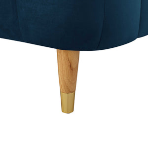 Homeroots Navy Blue Solid Wood Queen Tufted Upholstered Velvet Bed Frame Navy Velvet 544856