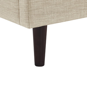 HomeRoots Beige Linen Upholstered King Bed Frame with Nailhead Trim – Elegant Comfort for Rustic & Modern Styles 544858