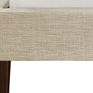 HomeRoots Beige Linen Upholstered King Bed Frame with Nailhead Trim – Elegant Comfort for Rustic & Modern Styles 544858