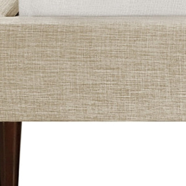 HomeRoots Beige Linen Upholstered King Bed Frame with Nailhead Trim – Elegant Comfort for Rustic & Modern Styles 544858