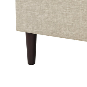 HomeRoots Beige Linen Upholstered Queen Bed Frame with Nailhead Trim, Rustic Design & Cozy Comfort 544859
