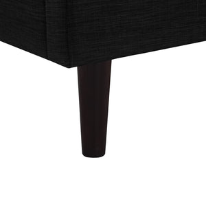 HomeRoots Charcoal King Bed Frame - Upholstered Linen with Nailhead Trim, Rustic Charm & Durable Support 544861
