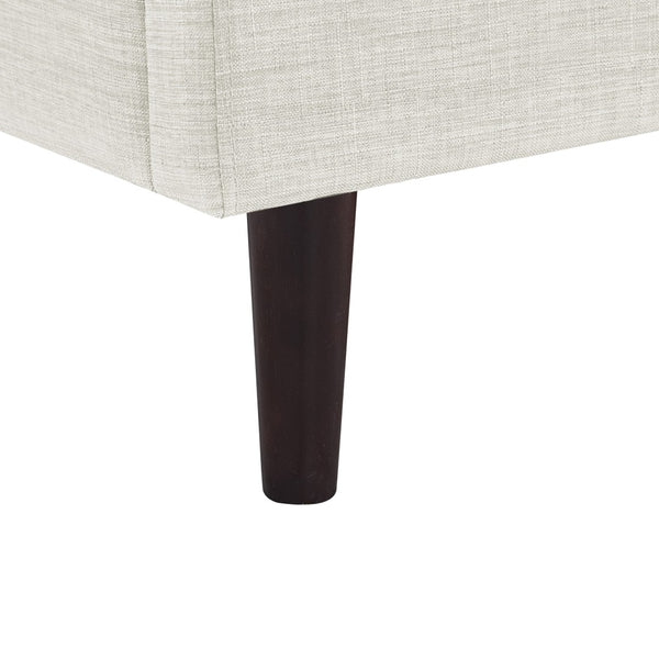 HomeRoots Cream Linen Upholstered King Bed Frame with Elegant Nailhead Trim - Stylish & Durable Design 544864