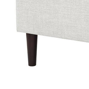 HomeRoots Cream Linen Upholstered Queen Bed Frame with Nailhead Trim - Stylish, Durable, and Cozy Design! 544865