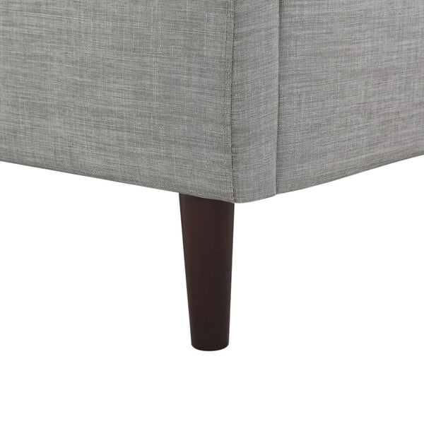 HomeRoots Gray Linen Upholstered Twin Bed Frame with Nailhead Trim - Stylish Comfort for Cozy Bedrooms 544866