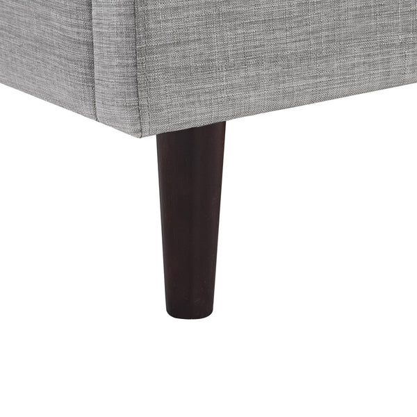 HomeRoots Gray Linen Upholstered King Bed Frame with Nailhead Trim - Cozy Rustic Design for Serene Sleep 544867