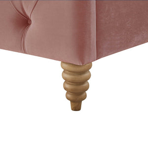 HomeRoots Blush Tufted Velvet Queen Bed Frame - Elegant Upholstered Design for Cozy, Stylish Bedrooms 544889