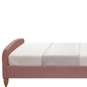 Homeroots Blush Solid Wood Twin Tufted Upholstered Velvet Bed Blush Velvet 544890