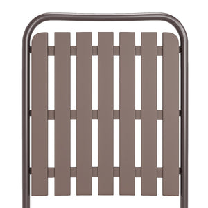 English Elm Brown Folding Patio Chair Set of 2 Wpc Slat Steel Frame Outdoor Seating 350lb W3979P392923