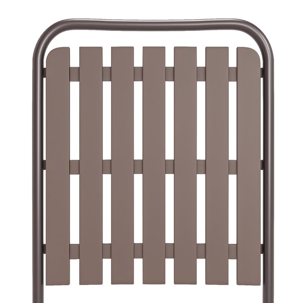 English Elm Brown Folding Patio Chair Set of 2 Wpc Slat Steel Frame Outdoor Seating 350lb W3979P392923