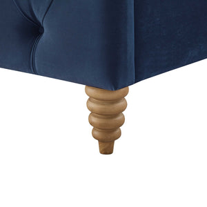 HomeRoots Navy Blue Tufted Velvet Upholstered King Bed Frame – Luxurious Comfort & Timeless Elegance for Your Bedroom 544897
