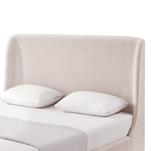 HomeRoots Pink Linen Upholstered Queen Bed Frame - Stylish Comfort, Durable Design, Perfect for Modern Bedrooms! 544904