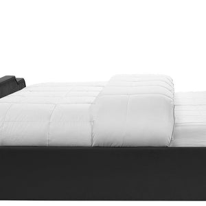 Homeroots Black Solid Wood Queen Tufted Upholstered Velvet Bed With Nailhead Trim Black Velvet 544916