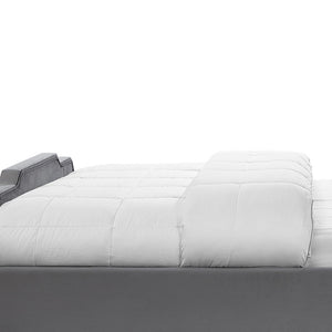 Homeroots Gray Solid Wood Queen Tufted Upholstered Velvet Bed With Nailhead Trim Grey Velvet 544920