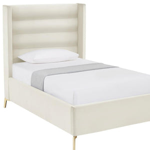 HomeRoots Black Velvet Upholstered Bed Frame - Luxurious Design with Sturdy Eucalyptus Wood for Ultimate Comfort Full 544928