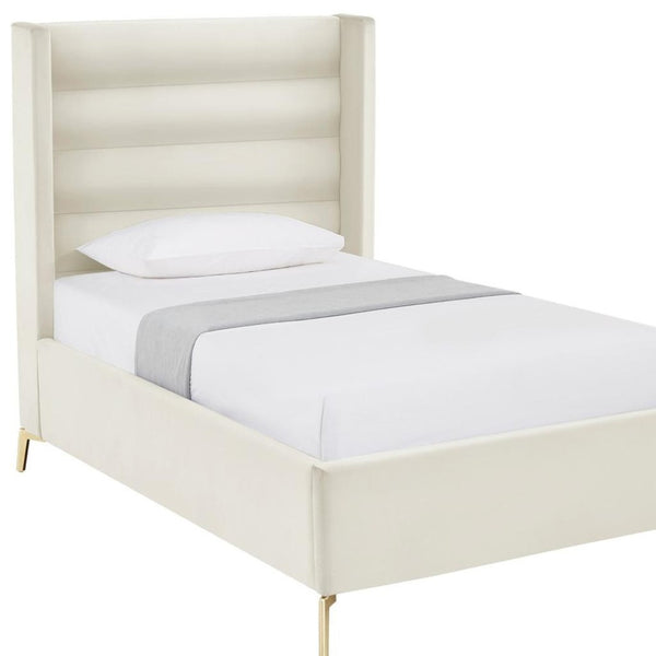 HomeRoots Black Velvet Upholstered Bed Frame - Luxurious Design with Sturdy Eucalyptus Wood for Ultimate Comfort Full 544928