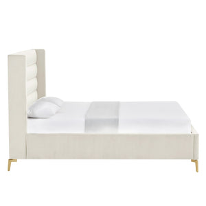HomeRoots Black Velvet Upholstered Bed Frame - Luxurious Design with Sturdy Eucalyptus Wood for Ultimate Comfort Full 544928