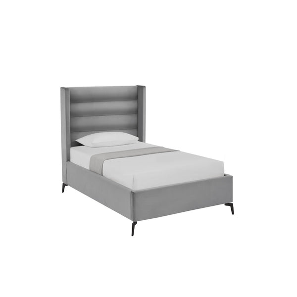 HomeRoots Black Velvet Upholstered Bed Frame - Luxurious Design with Sturdy Eucalyptus Wood for Ultimate Comfort Full 544929