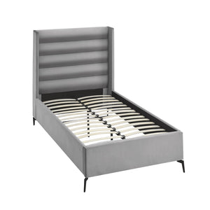 HomeRoots Black Velvet Upholstered Bed Frame - Luxurious Design with Sturdy Eucalyptus Wood for Ultimate Comfort Full 544929